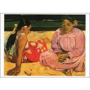 ポストカード アート ゴーギャン「タヒチの女(浜辺にて)」名画 郵便はがき