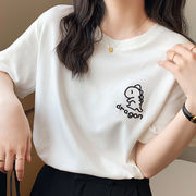 夏　トップス　Tシャツ　半袖　韓国ファッション　コットン　綿　ゆったり かわいい