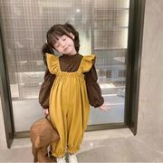 子供服 セットアップ　キッズ　2点セット　無地　トップス　サロペット　パンツ　韓国ファッション