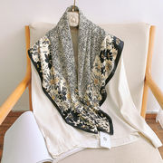 模造桑絹スカーフ、女性の大きな正方形のスカーフ、ショール、女性のファッションアクセサリー