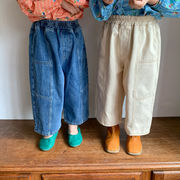 子供のジーンズ、春と秋の子供用韓国デニムカジュアルパンツ、子供のルーズカジュアルパンツ