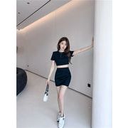 大人の魅力高まる 韓国ファッション バンディング ミニスカート セクシー 交差する 2点セット スリム
