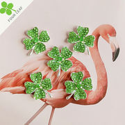 四葉のクローバー ラインストーン アクセサリーパーツ ハンドメイド 貼り付け DIY 手作り