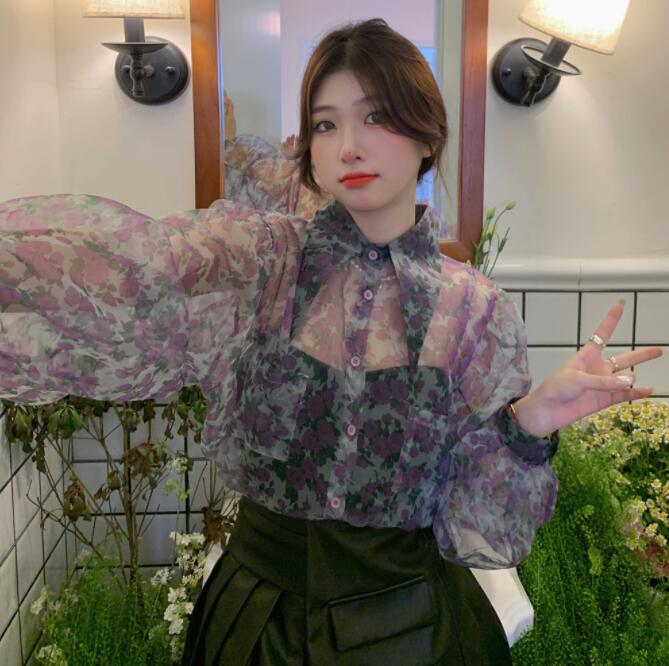 新入荷 韓国ファッション 美少女 トップス シャツ キュート シースルー 通勤 日焼け対策