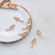 DIY ジュエリー アクセサリー   銅金メッキ 水滴イヤリング ペンダント ネックレス 半製品