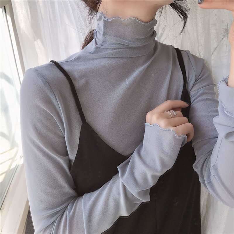 ★数回着用美品★うさとの服 タートルネック長袖トップス 4 2023 春夏 レディース トップス 長袖 レース タートルネック