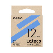 カシオ計算機 Lateco 詰め替え用テープ 12mm 青テープ 黒文字 XB-12BU