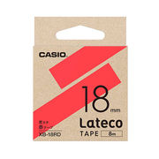 カシオ計算機 Lateco 詰め替え用テープ 18mm 赤テープ 黒文字 XB-18RD