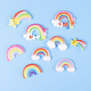 新入荷デコパーツ虹★ ヘアアクセサリーDIY スマホケース美容 レインボー バッグ 貼り付け 手芸用