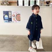 大人気　韓国子供服   韓国ファッション　 シャツデニムワンピース　カジュアル　ゆったり　子供服　キッズ