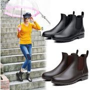 レインブーツ 　男女兼用　靴　防水　梅雨対策　220-268ｍｍ　ブラック/ブラウン　ファッション