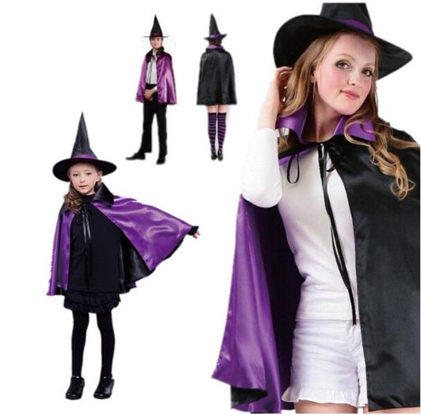ハロウィン　万聖節　cosplay　魔法使い　魔女　マント+帽子　２点セット　コスチューム