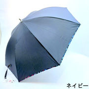 【雨傘】【長傘】風に強い耐風骨♪オシャレな花柄パイピング付大判ジャンプ雨傘