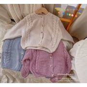 人気  韓国風子供服  子供服  ニット カーディガン 長袖  セーター  トップス   ベビー服  キッズ服 3色