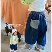 人気 新作  韓国風子供服  ボトムス  ズボン   カジュアル   デニム ワイドパンツ ファッション