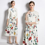 初回送料無料　新しいファッション プリント ドレス ハイエンド ロング ワンピース 人気商品