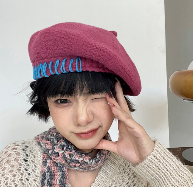 INS 人気 韓国 レディース ベレー帽  帽子  ニット帽 ハット女の子  無地 ファッション 可愛い 7色