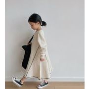 人気   韓国子供服  子供服  スカート  親子服 長袖ニットワンピース   女の子 ベビー服    キッズ服 2色
