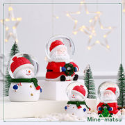 Christmas限定 クリスマス水晶球 発光ガラス玉 サンタ 雪だるま 卓上 可愛い プレゼント