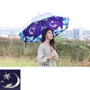 傘 ステンドグラス 星と猫[長傘 雨傘 レディース 婦人 雨具 おしゃれ 可愛い ねこ ネコ スター]