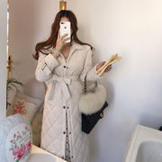 INS 秋冬新作　上品さたっぷり シンプル デザイン性抜群  無地   ロング 防寒 中綿コート