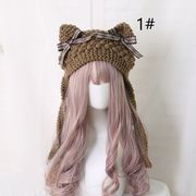 秋冬新品  ファッション  ソフトガールは甘くてかわいい 猫耳ニットビーニー  厚いニット 小顔 ニット帽