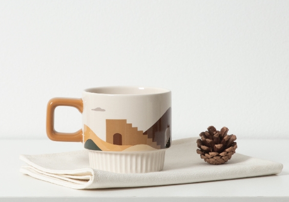 北欧 人気 ウォーターカップ コーヒーカップ 陶磁器  ガラスカップ マグカップデザイン感 3色