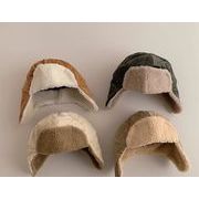 韓国風子供服  子供 子供帽子裹起毛  ベビー ボアハット キッズ 厚手 ニット帽子 ハット男女兼用4色