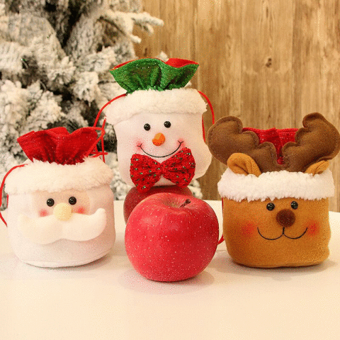 新品★クリスマスお祝い飾り DIY素材 小さな飾り★クリスマスりんごバッグ ギフト袋★雰囲気の小道具