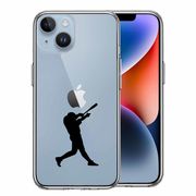 iPhone14 側面ソフト 背面ハード ハイブリッド クリア ケース 野球 バッター