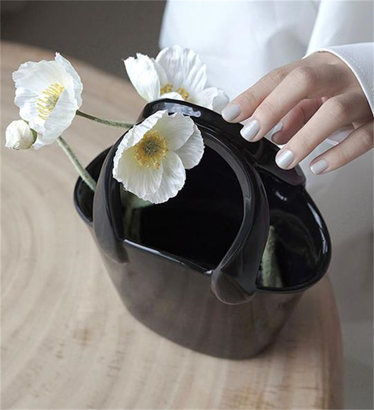 超人気ins話題  アイデア 家庭用振り子 セラミック花瓶 バスケット花瓶 水耕栽培可能 新品