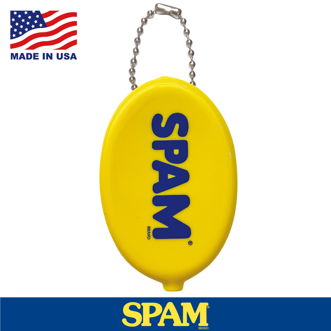 スパム ラバー コインケース ボールチェーン付 SPAM COINCASE LOGO-YELLOW/MADE IN USA