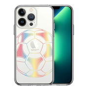 iPhone13 Pro 側面ソフト 背面ハード ハイブリッド クリア ケース サッカーボール カラー