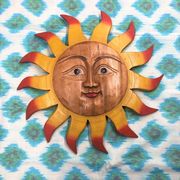 木彫　太陽レリーフ　カラーL(SR)[サン 木製 アジアン エスニック ハワイ フラ サーフ]