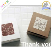 「thank you」ギフトシール ラベルロール 6個正方形ラフト紙 シール DIY プレゼント用 多用途