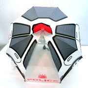 【雨傘】【ジュニア用】乗物傘・パトカーサウンド＆ライト付1駒透明耳付き安全ロクロ手開き傘