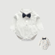 2023新作　蝶ネクタイ付き　ベビーロンパース　襟付き　フォーマル　赤ちゃん　子供服　可愛い　男の子