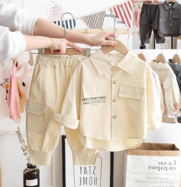 2023年新品　子供服　アルファベットのシャツ　トップス＋ロングパンツ★セットアップ　2色