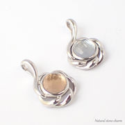 天然石チャーム【05】ギベオンツイストサークルチャーム 1個売り 鉄隕石 メテオライト 天然石