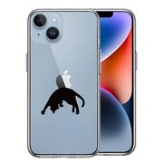 iPhone14 側面ソフト 背面ハード ハイブリッド クリア ケース ねこ 猫 リンゴを乗せてみる