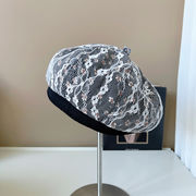 フレンチレースの小花ベレー帽子供の秋の画家帽優雅なキノコ帽万能型スチュワーデス帽ベレー帽