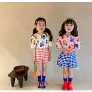 INS 2023春夏新作 韓国子供服 かわいい トップス カジュアル 半袖 韓国風 2色 80-140CM