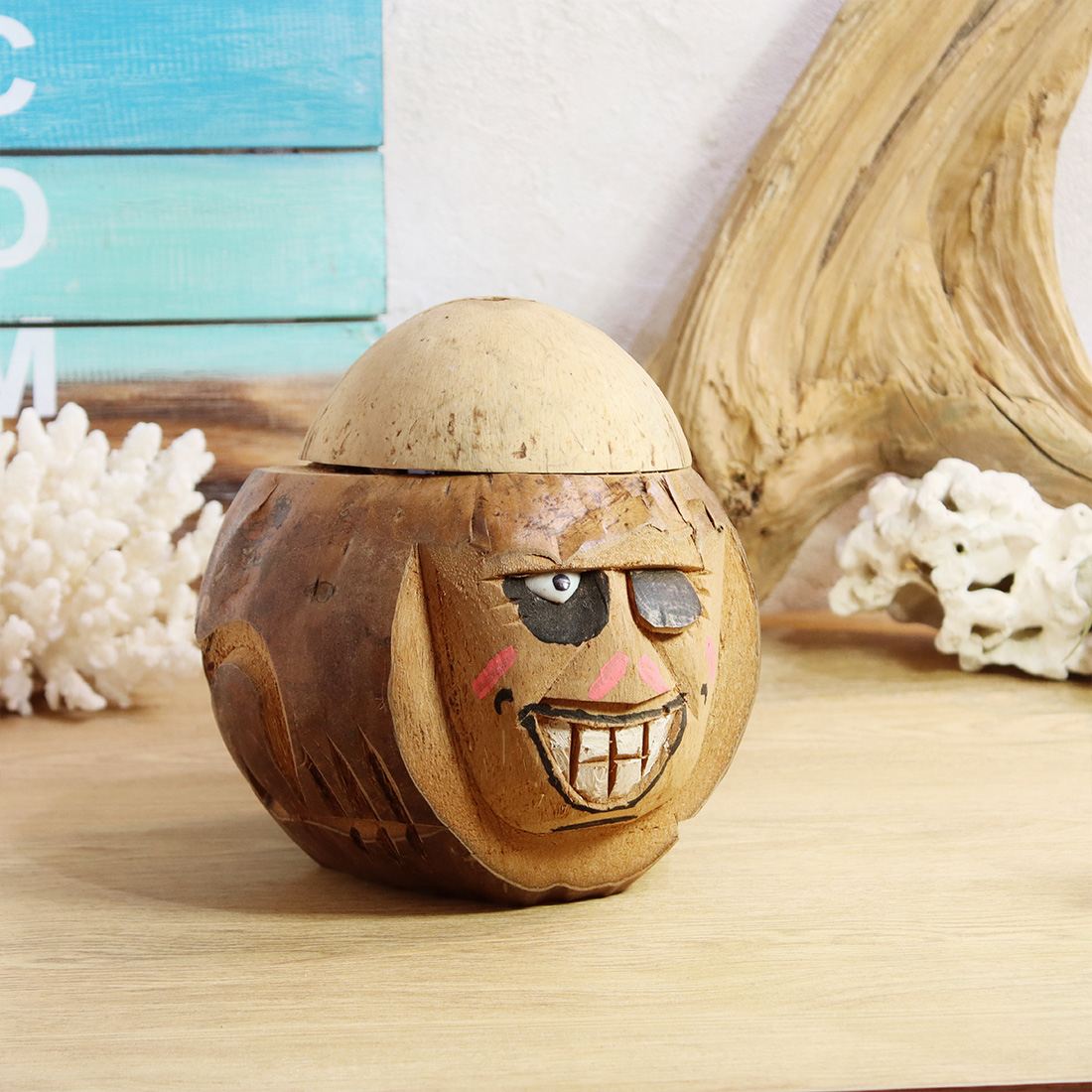 ココナツプランター[ココナッツ ヤシ 観葉植物 マリン