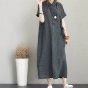 韓国新作ワンピース2023夏女性スタイルミディアム丈大きいサイズゆったりシャツワンピース