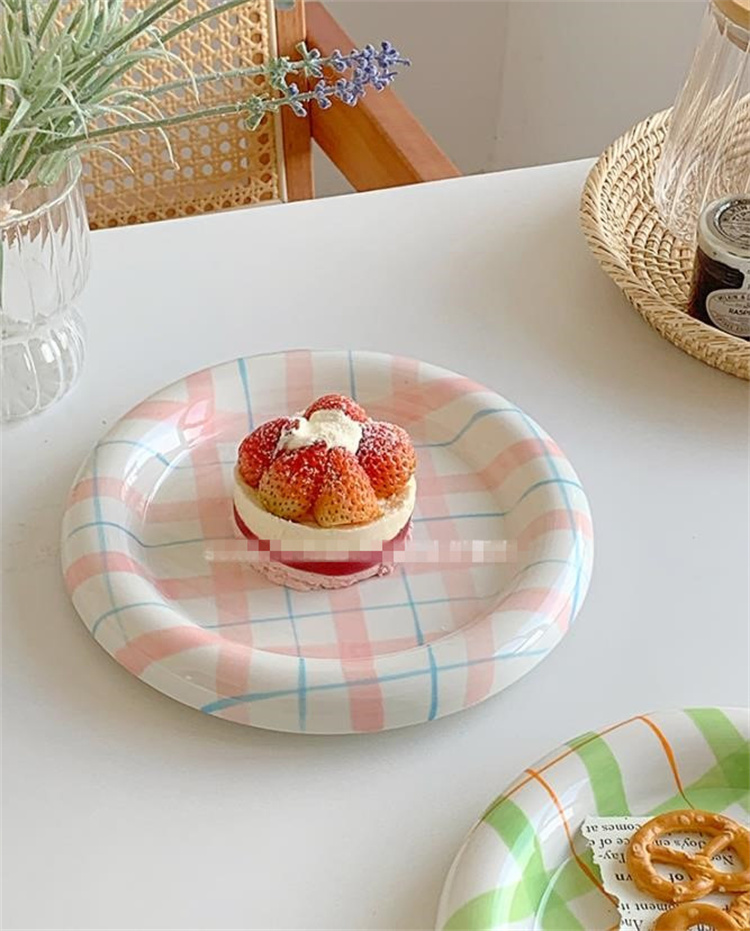 最終プライス INSスタイル 陶磁器皿 大人気 アフタヌーンティー ドブ皿 丸型 ケーキ デザート皿