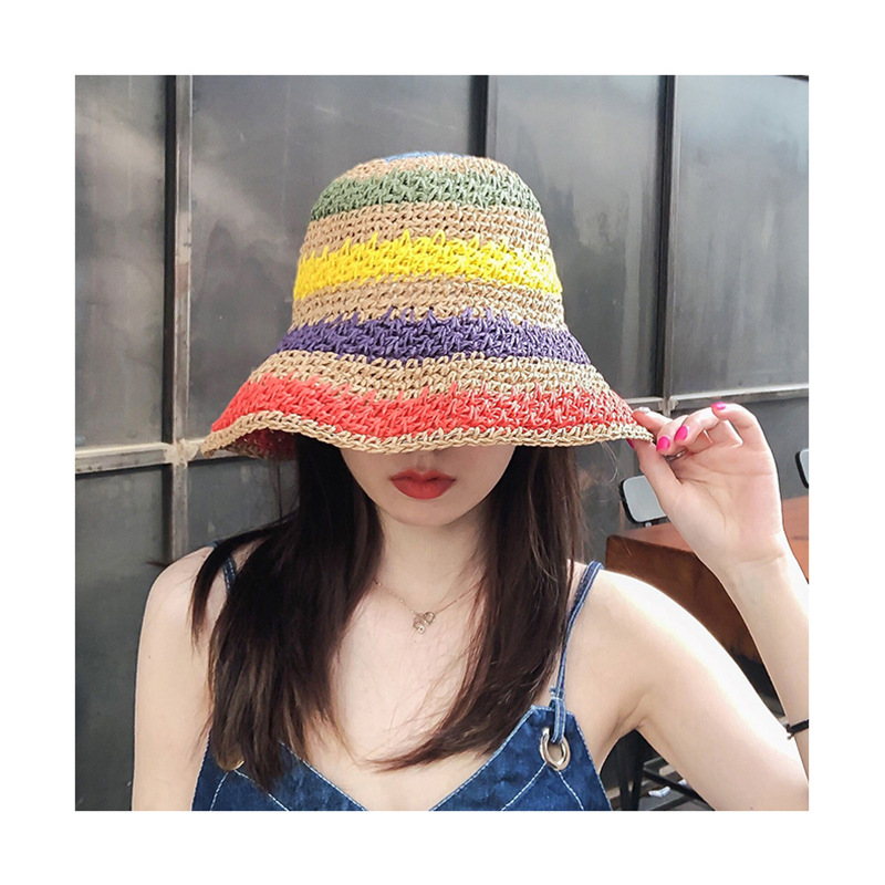 麦わら帽子　帽子　夏　UVカット　つば広　日焼け防止　紫外線対策　海　漁夫帽　折りたたみ