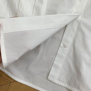 2023デザイン感モダンキルティング100枚重ね綿長袖シャツインナー白シャツ