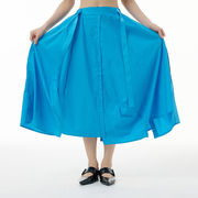 ブルーのハーフスカート2023夏新作欧米ファッションのオーバーサイズ婦人服ゆったり着痩せたオーバーサイズ