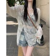 韓国ファッション トップス かわいいブラウス 長袖 薄い 日焼け対策