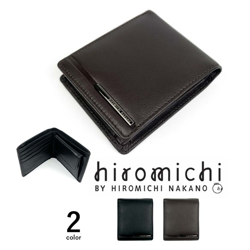 【全2色】 hiromichi nakano ヒロミチ・ナカノ ソフト リアルレザー スリム 2つ折り 財布